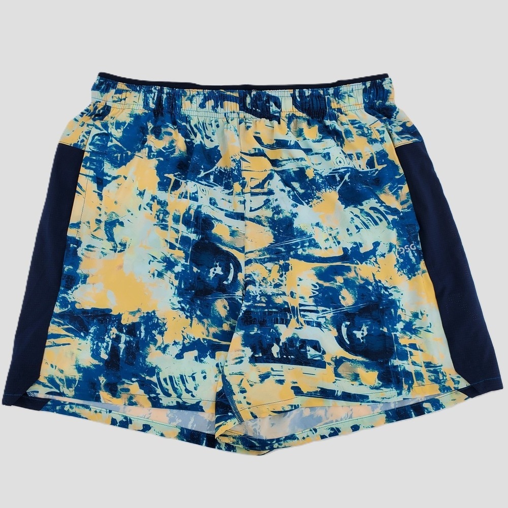 DSG Mens Medium 5 Inch Stride Short Athletic Fit Built In Liner Chaos Blue Gleam